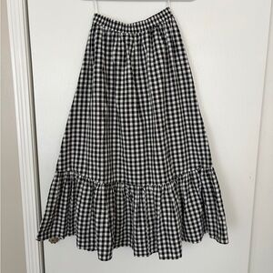 Petal & Pup Black and White Checkered A-Line Skirt